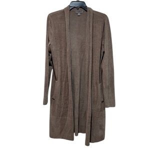 Barefoot Dreams CozyChic Ultra‎ Lite Open Front Cardigan Small S Tan Long Lounge